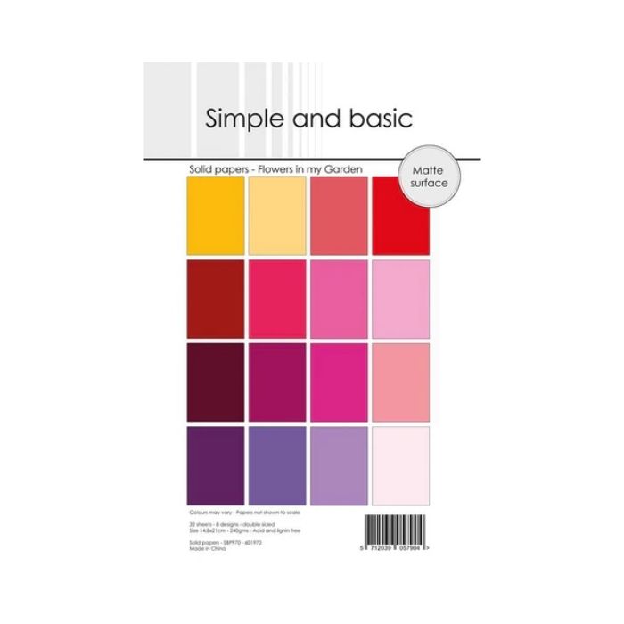 Simple and Basic Design Solid Papers "Flowers in my Garden" SBP970