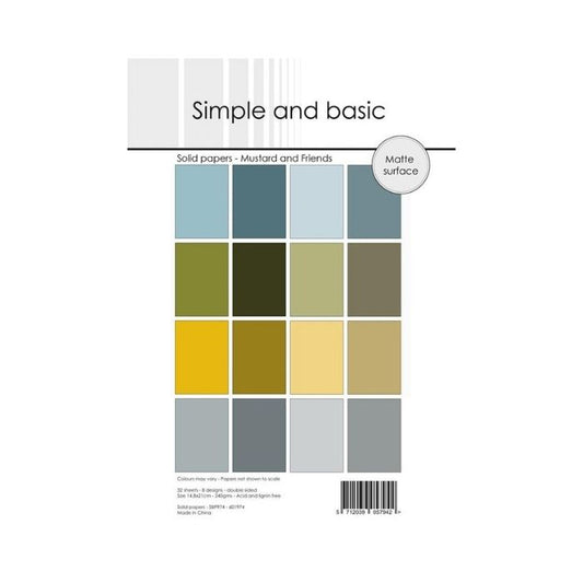 Simple and Basic Design Solid Papers "Mustard and Friends" SBP974