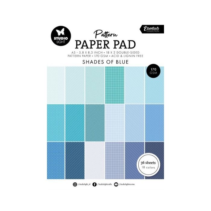 Studio Light Pattern paper pad "Shades of blue" SL-ES-PPP165