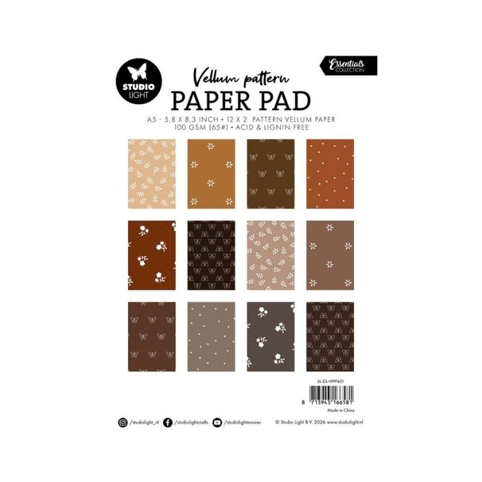 Studio Light Vellum paper pad "Spring Brown" SL-ES-VPPP451