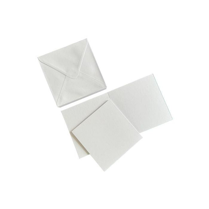 HobbyGros Storage - 50 Sæt - 3x3" / 76x76mm - Kort/Kuverter "Pure White" SS142
