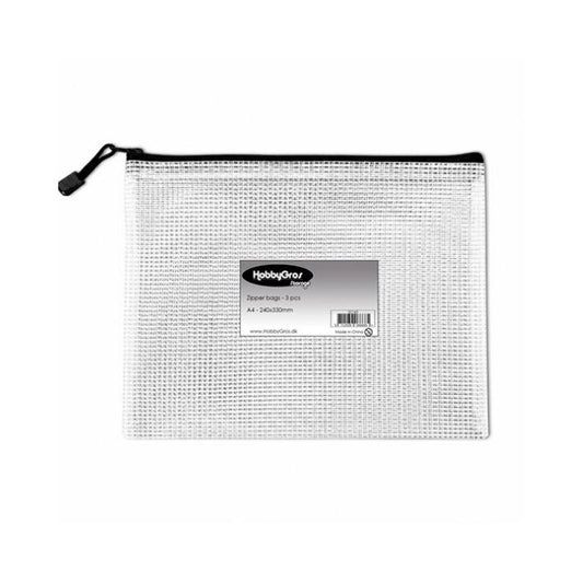 HobbyGros Storage "Transparent Zip Bag A4+ -3pcs" SS143