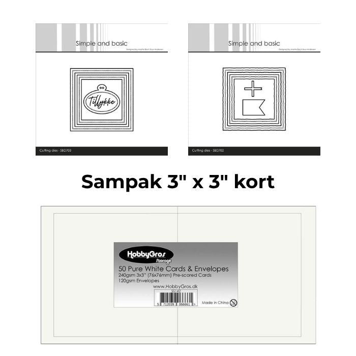 Simple and Basic sampak - 3" x 3" kort og dies