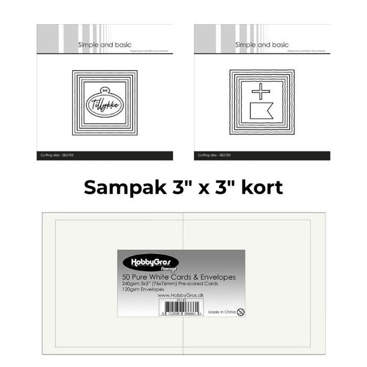 Simple and Basic sampak - 3" x 3" kort og dies