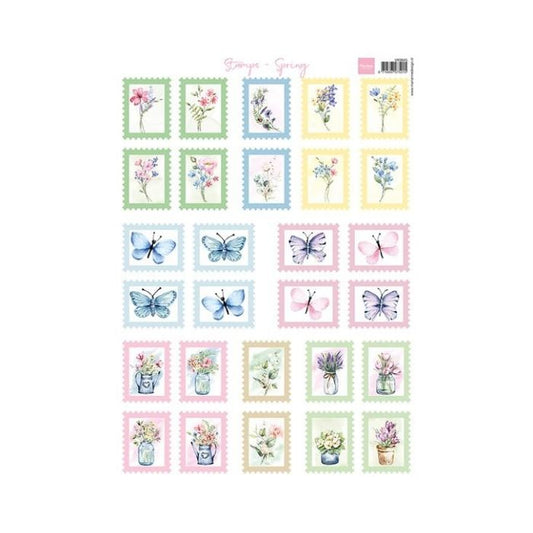 Marianne Design A4 Sheets "Stamps - Spring" VK9645