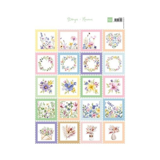 Marianne Design A4 Sheets "Stamps - Flowers" VK9646
